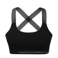 Suministro de fábrica Nuevo estilo Gym Wear Stretch High Impact Sports Bra High Neck Fitness Women Braz